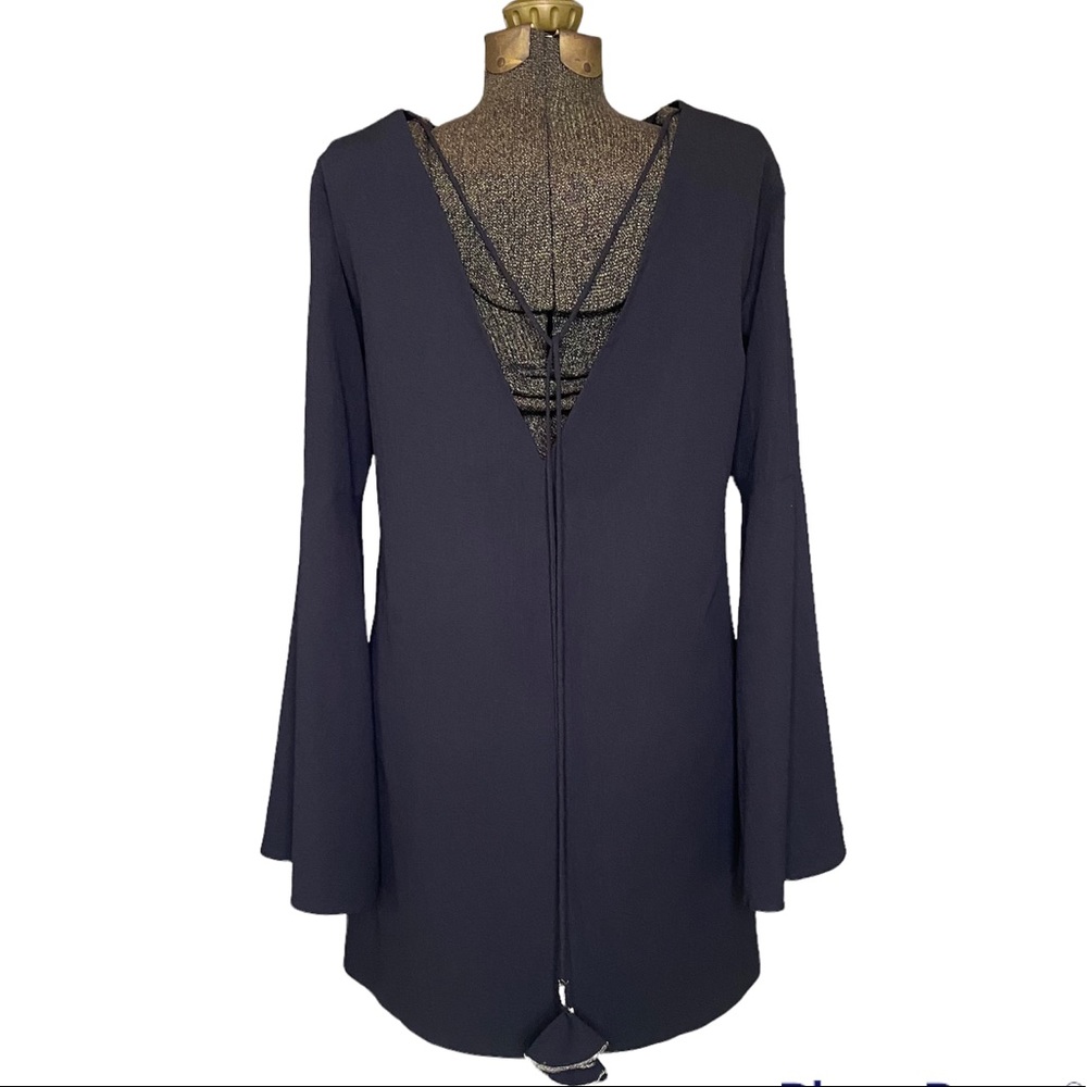 NWT Endless Rose Dress Bell Sleeve Backless Black L